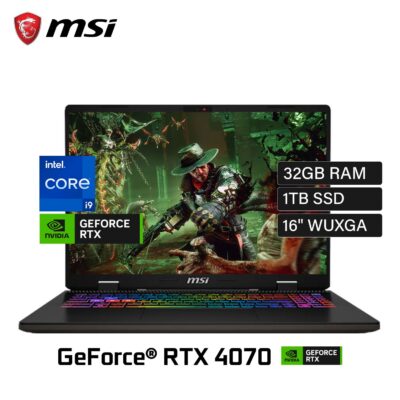 Laptop MSI Sword 16 HX B14VGKG-841US Intel Core i9 14900HX Ram 32GB Disco 1TB SSD Video Nvidia RTX 4070 8GB 16" WUXGA Windows 11