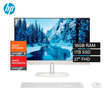HP AIO OmniStudio 27-CR0254la Ryzen 5 7520U RAM 16GB Disco 1TB SSD 27" FHD Windows 11 (BM6X4LA#ABM)