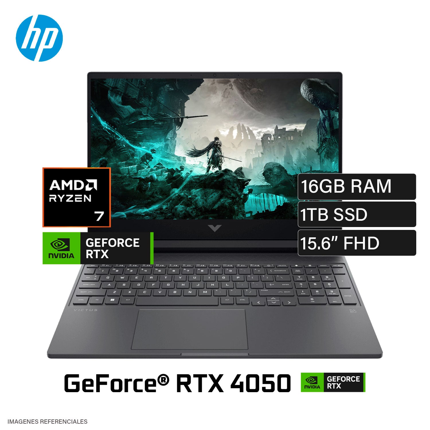 Laptop HP Victus 15-FB2019LA Ryzen 7 8845HS Ram 16GB Disco 1TB SSD Video Nvidia RTX 4050 6GB 15.6" FHD Windows 11 (A14LPLA#ABM)