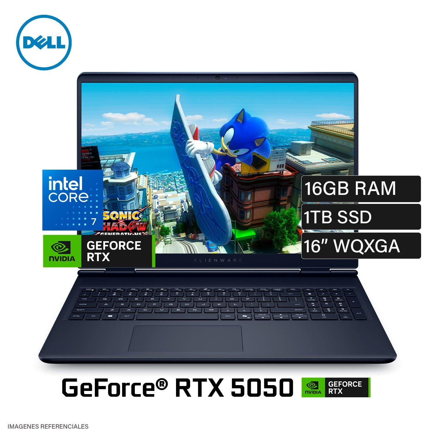 Laptop Dell Alienware 16 Aurora AC16250 Intel Core 7 240H Ram 16GB Disco 1TB SSD Video Nvidia RTX 5050 8GB 16" WQXGA Windows 11