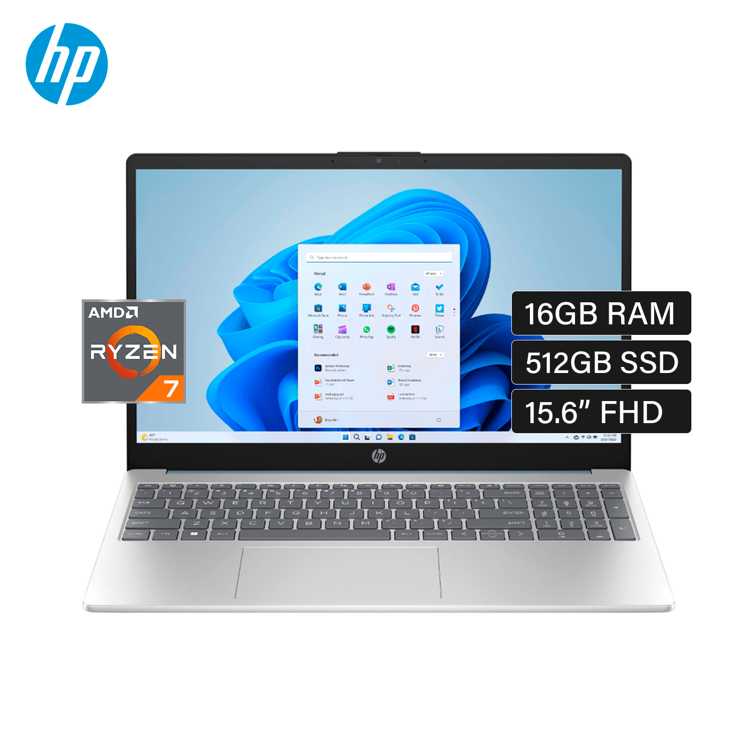 Laptop HP 15-FC0012LA Ryzen 7 7730U RAM 16GB Disco 512GB SSD 15.6" FHD (802N1LA#ABM)