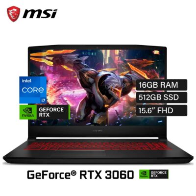 Laptop MSI Katana GF66 12UE-603US Intel Core i7 12650H Ram 16GB Disco 512GB SSD Video Nvidia RTX 3060 6GB 15.6" FHD Windows 11 (9S7-158333-603)