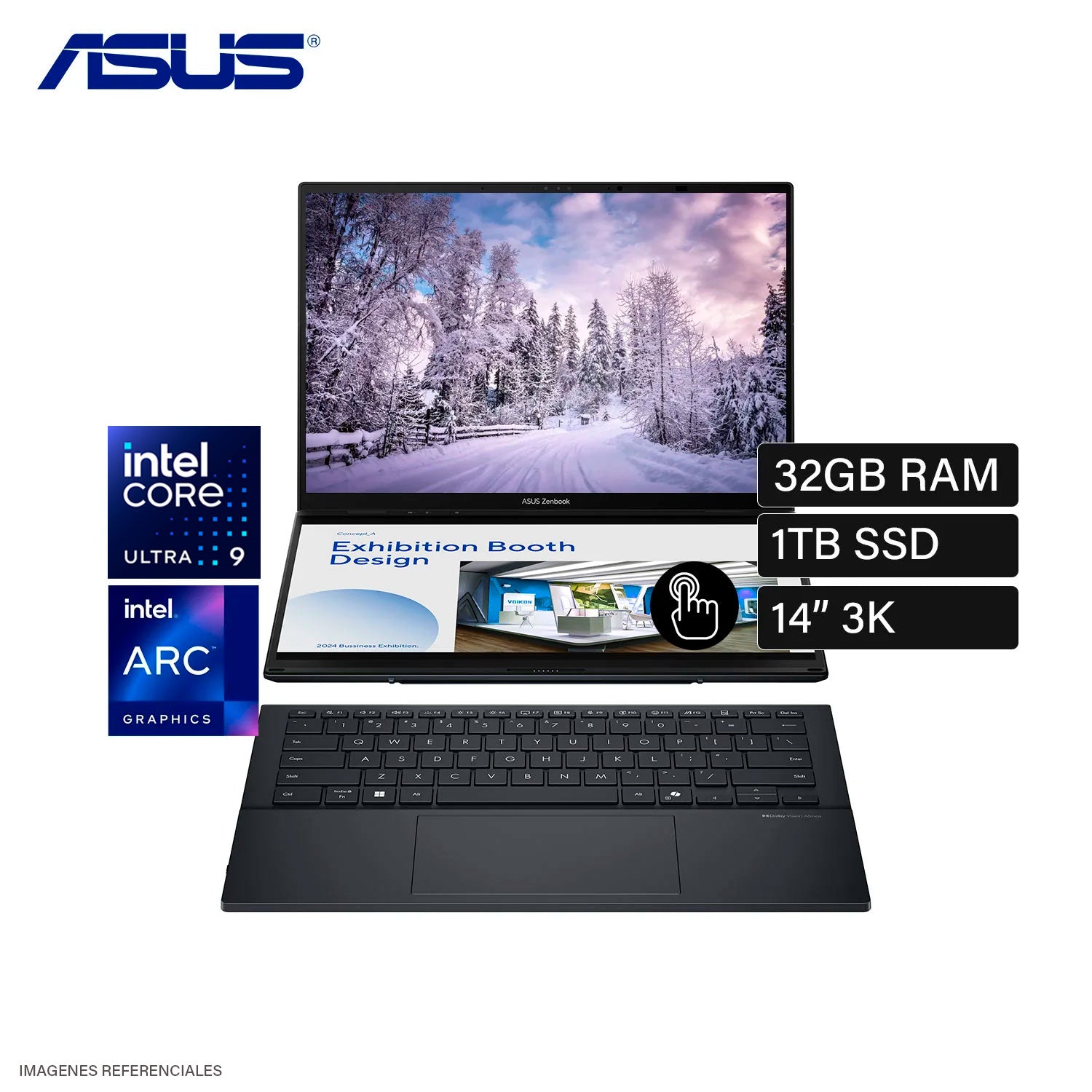Laptop Asus Zenbook Duo UX8406CA-PZ073W Core Ultra 9 285H Ram 32GB Disco 1TB SSD 14" 3K Windows 11 (90NB14X1-M007Y0)