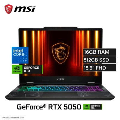 Laptop MSI Cyborg 15 B2RWEKG Intel Core 7 240H Ram 16GB Disco 512GB SSD Video NVIDIA RTX 5050 8GB 15.6" FHD Windows 11