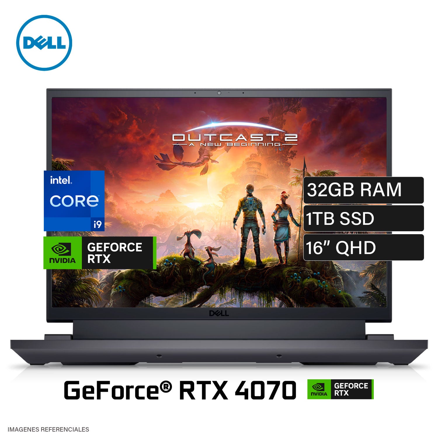Laptop Dell G16-7630 Intel Core i9 13900HX RAM 32GB Disco 1TB SSD Video Nvidia RTX 4070 8GB 16" QHD Windows 11