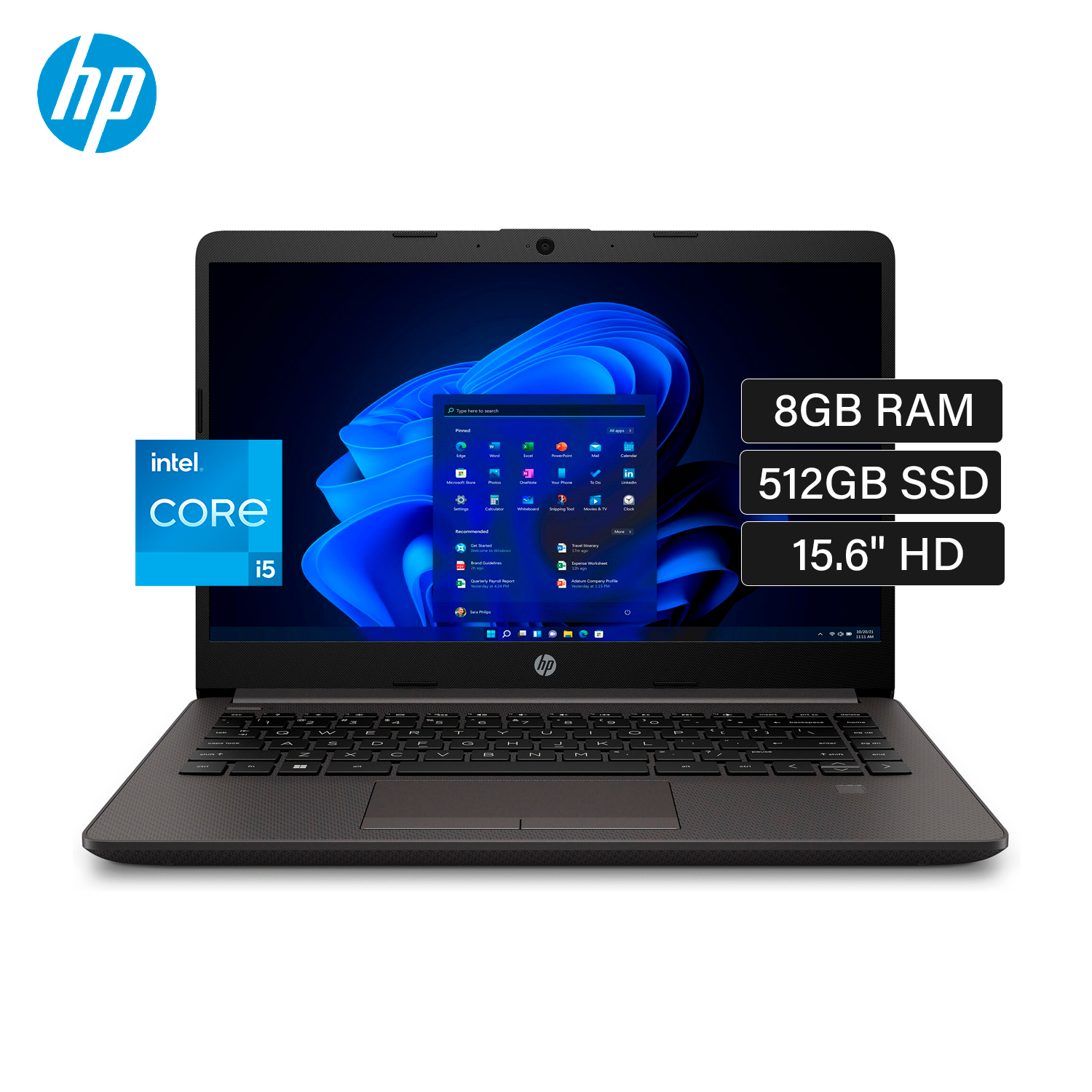 Laptop HP 250 G10 Intel Core i5 1335U Ram 8GB Disco 512GB SSD 15.6" HD Windows 11 Pro