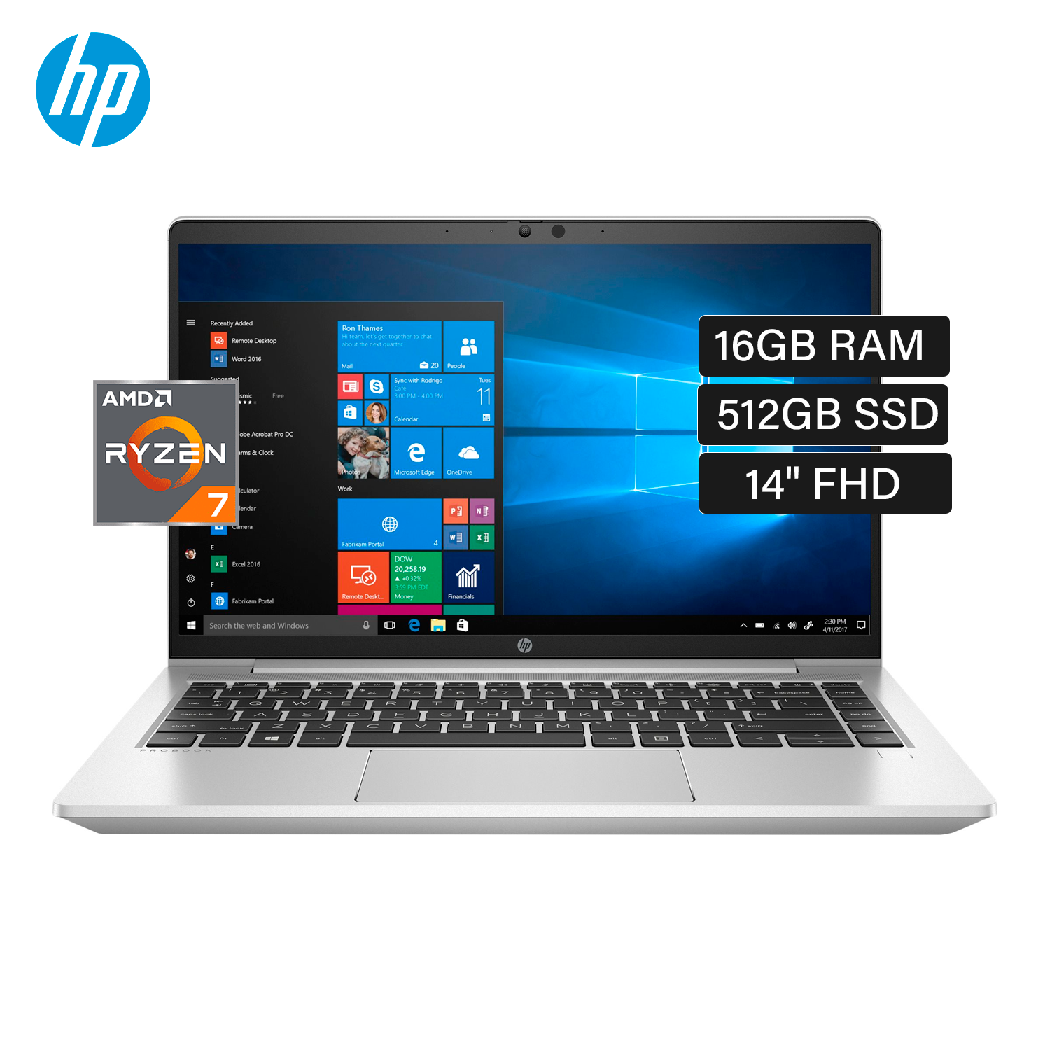 Laptop HP ProBook 445 G10 Ryzen 7 7730U RAM 16GB Disco 512GB SSD 14" FHD Windows 11 Pro (9S640LA#ABM)