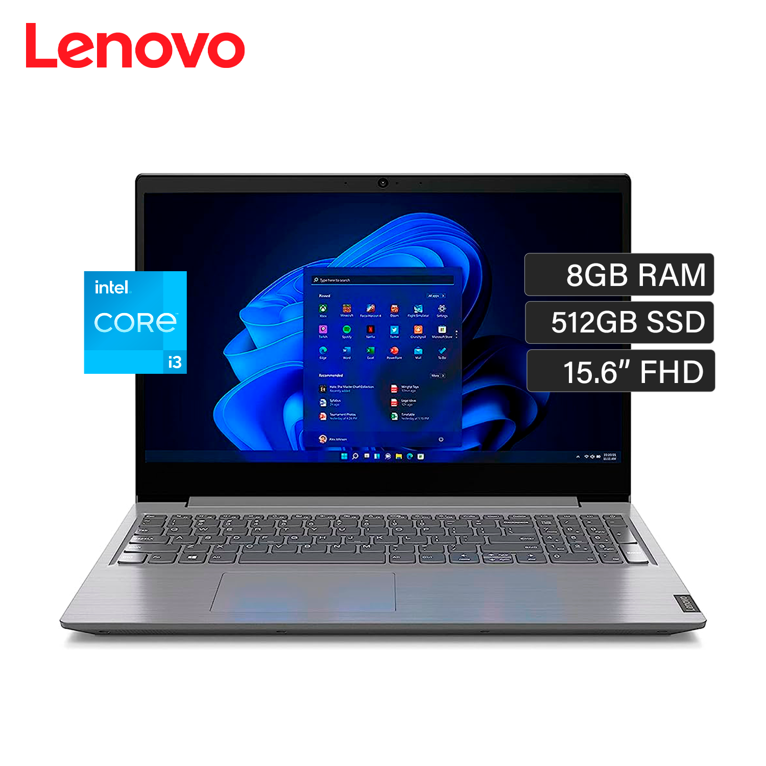 Laptop Lenovo V15 Gen 4 IRU Intel Core i3 1315U RAM 8GB Disco 512GB SSD 15.6" FHD FreeDos (83A100EMLM)
