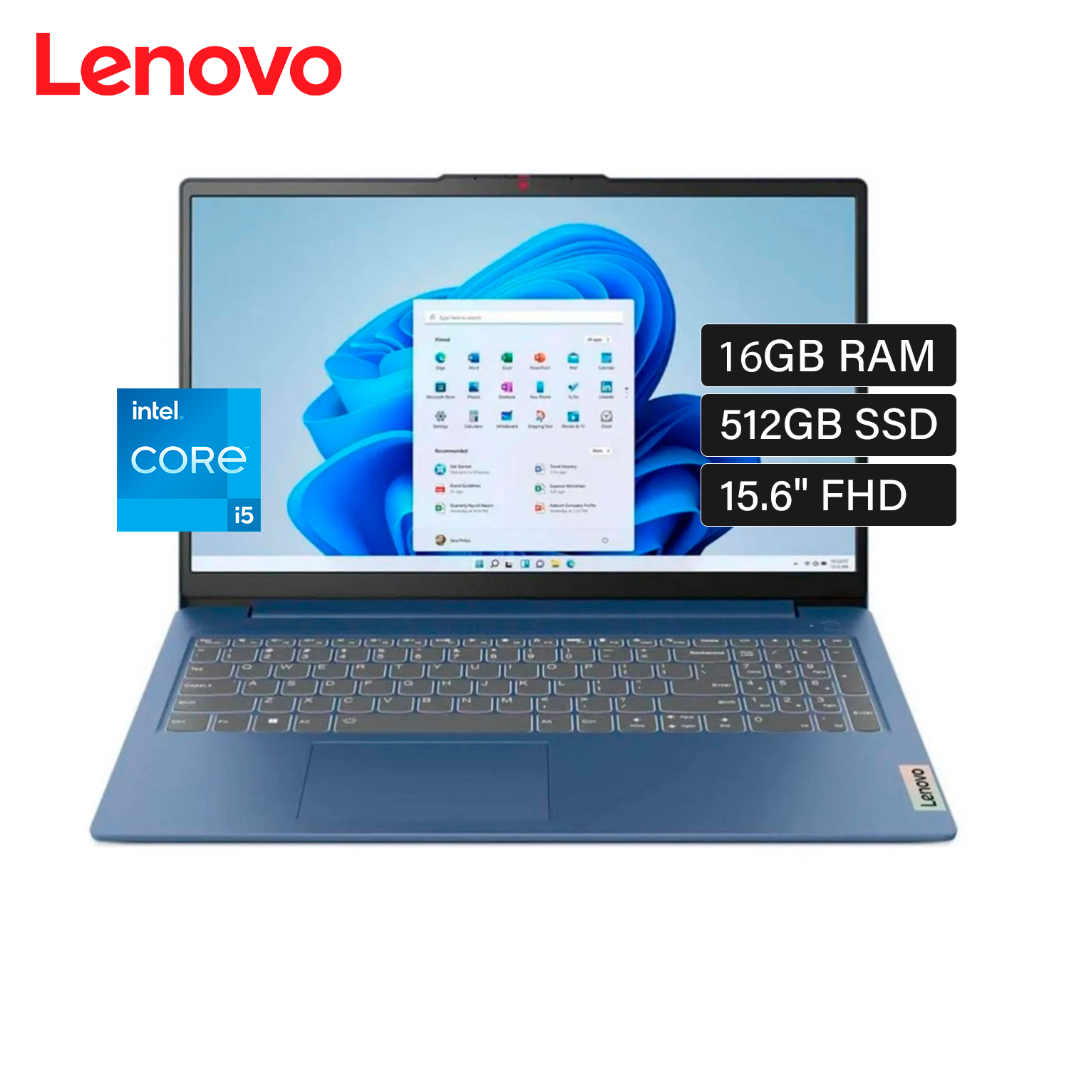 Laptop Lenovo IdeaPad Slim 3 15IAH8 Intel Core i5 12450H Ram 16GB Disco 512GB SSD 15.6" FHD FreeDos (83ER001DLM)
