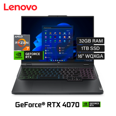 Laptop Lenovo Legion Pro 5 16ARX8 AMD Ryzen 7 7745HX Ram 32GB Disco 1TB SSD Video Nvidia RTX 4070 8GB 16" WQXGA Windows 11 (82WM009LLM)
