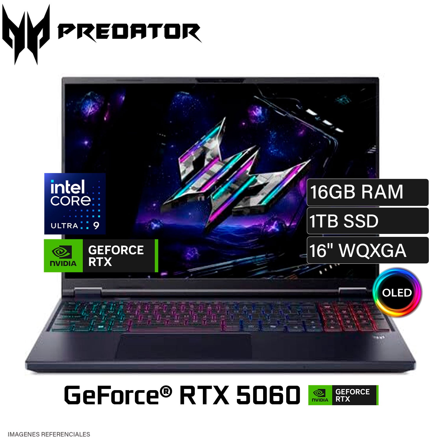 Laptop Acer Predator Helios Neo 16 AI PHN16S-71-91AW Intel Core Ultra 9 275HX RAM 16GB Disco 1TB SSD Nvidia RTX 5060 8GB 16" WQXGA OLED Windows 11