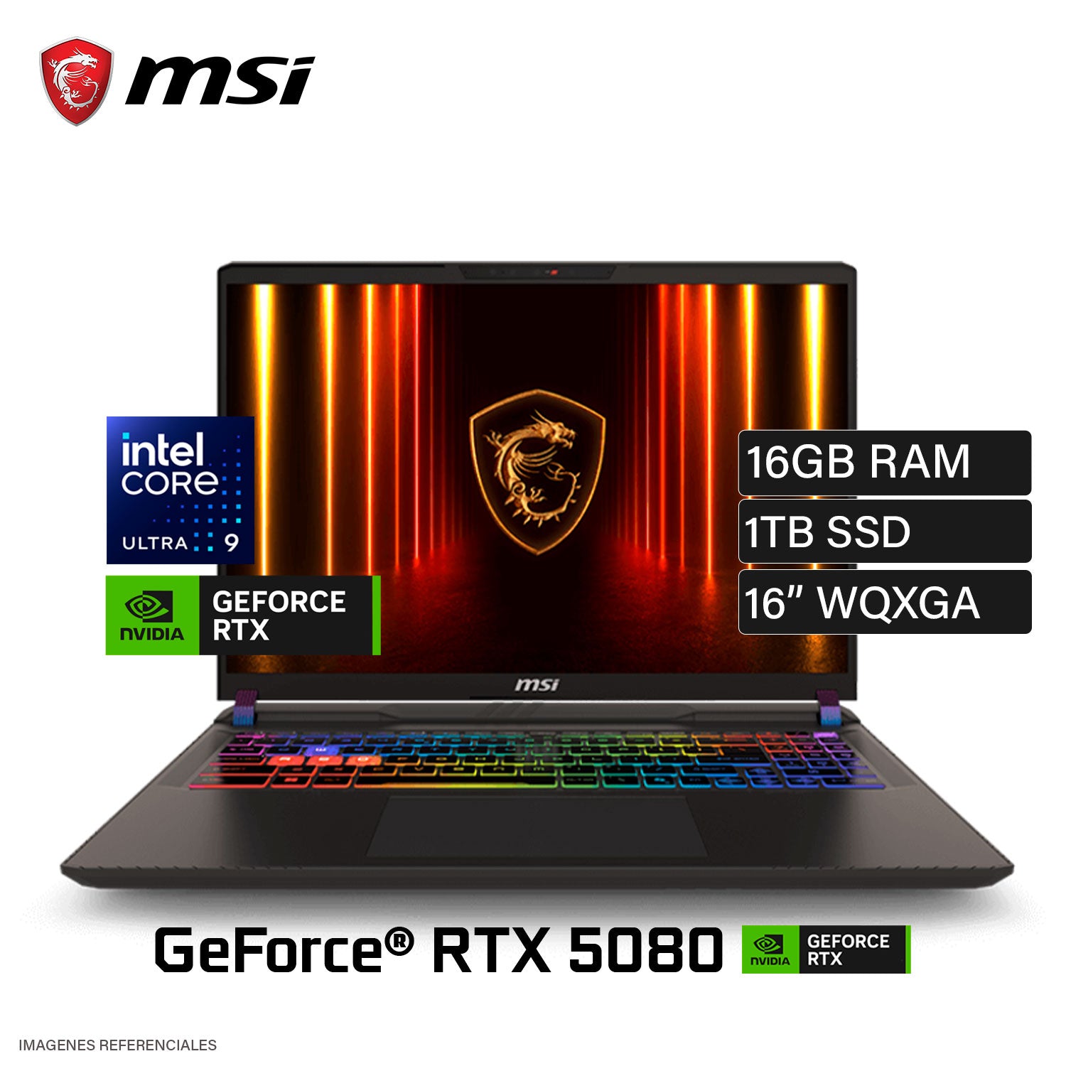 Laptop Gamer MSI Vector 16HX AI A2XWIG-084PE Intel Core Ultra 9 275HX Ram 16GB Disco 1TB SSD Video Nvidia RTX 5080 16GB 16" WQXGA Windows 11 (9S7-15M352-084)